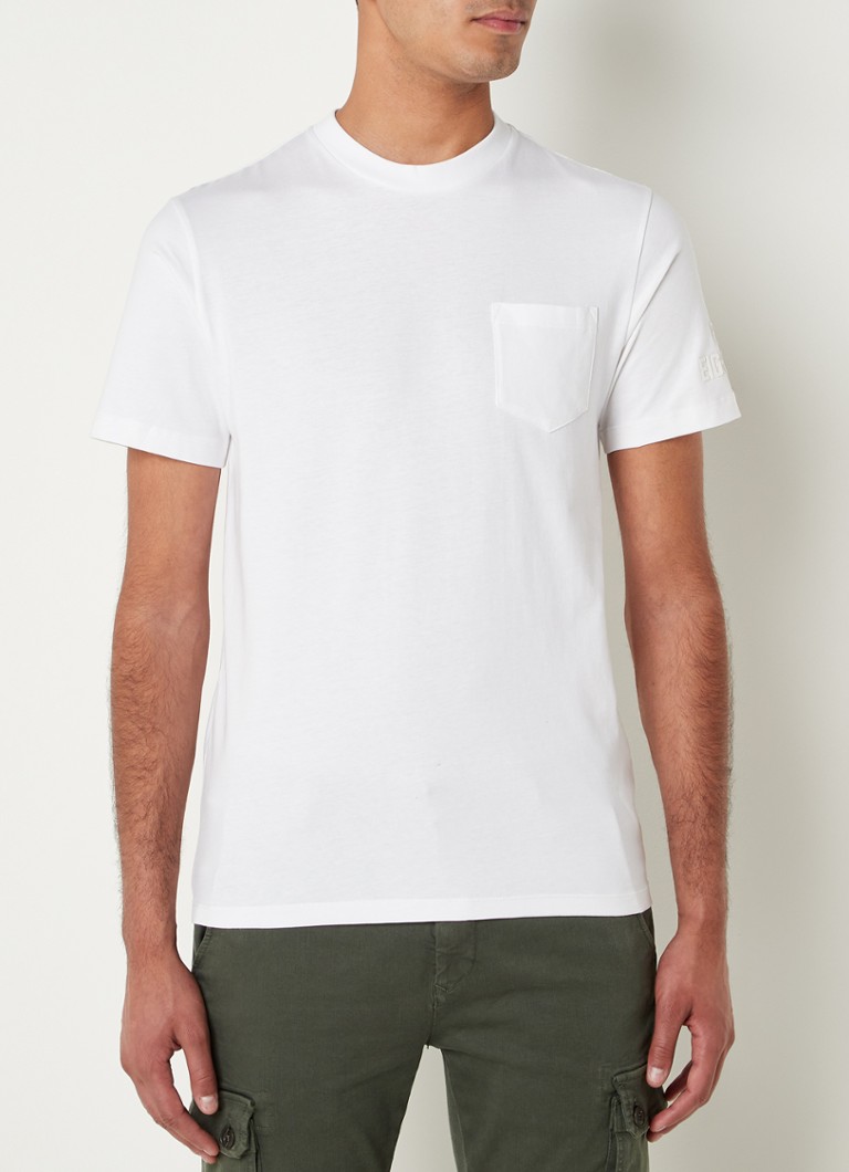 Replay - T-shirt van biologisch katoen met borstzak - Wit