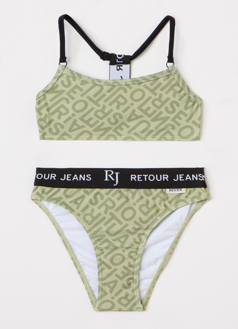 Retour Jeans - Esmeralda bikiniset met logoprint - Olijfgroen