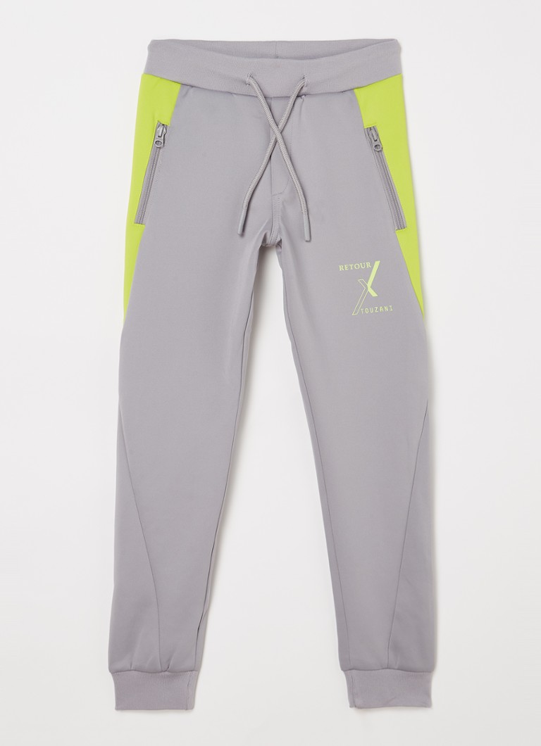 Retour Jeans - Touzani tapered fit joggingbroek met logo - Lichtgrijs
