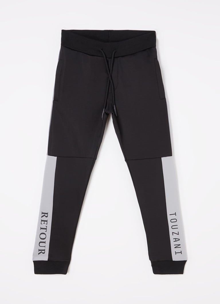 Retour Jeans Touzani tapered fit joggingbroek met print Zwart • de Bijenkorf