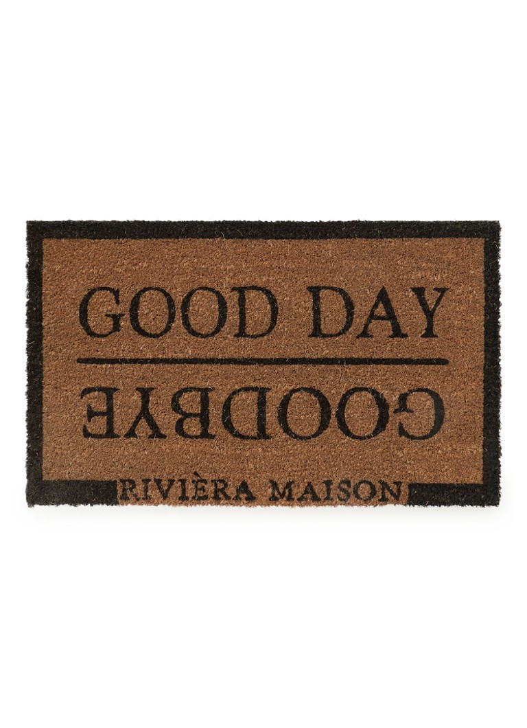 opgroeien Boek Senaat Rivièra Maison Good Day & Good Bye deurmat 75 x 45 cm • Bruin • de Bijenkorf