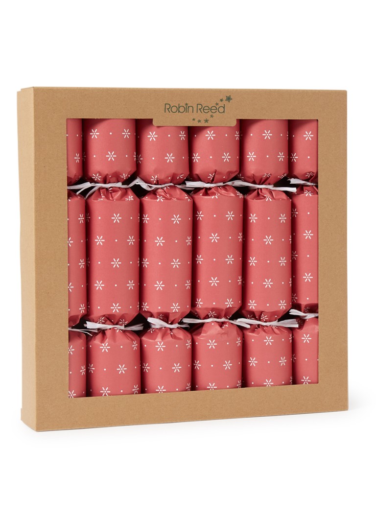 Robin Reed - Paper Decorations kerstcracker set van 6 - Rood