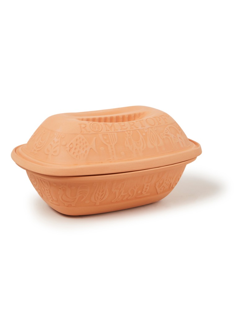 Römertopf - Braadslede van klei 35 cm - Oranje