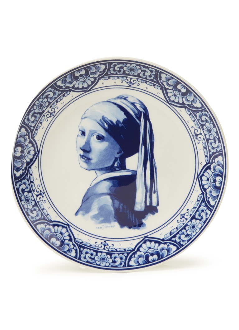 Royal Delft - Meisje Met de Parel ontbijtbord 24 cm - Donkerblauw