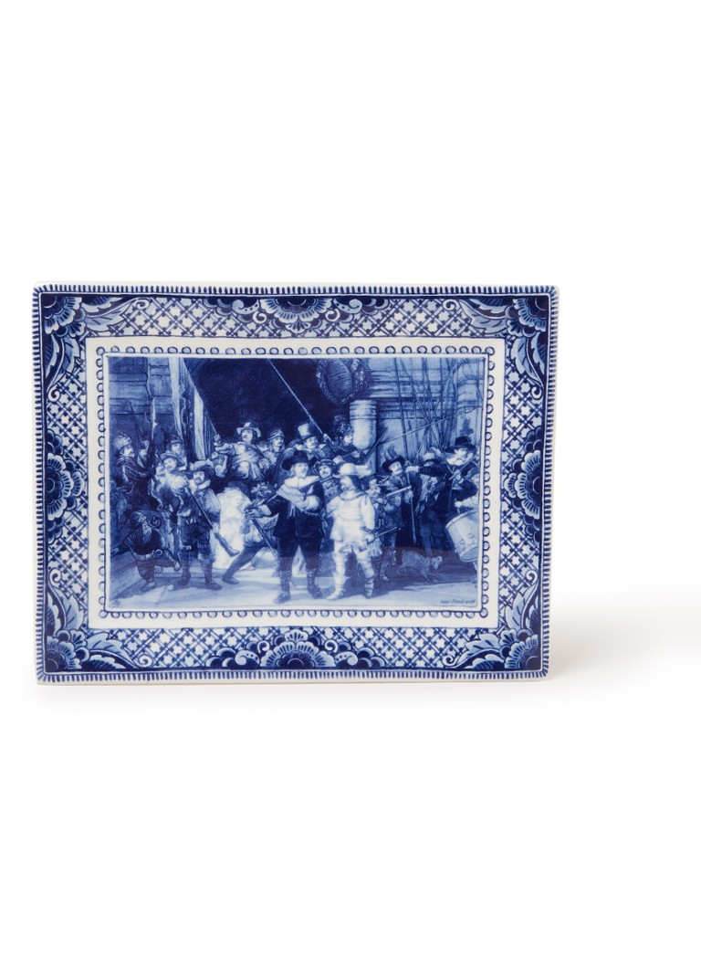 Royal Delft - Nachtwacht bord 17 x 22 cm - Blauw