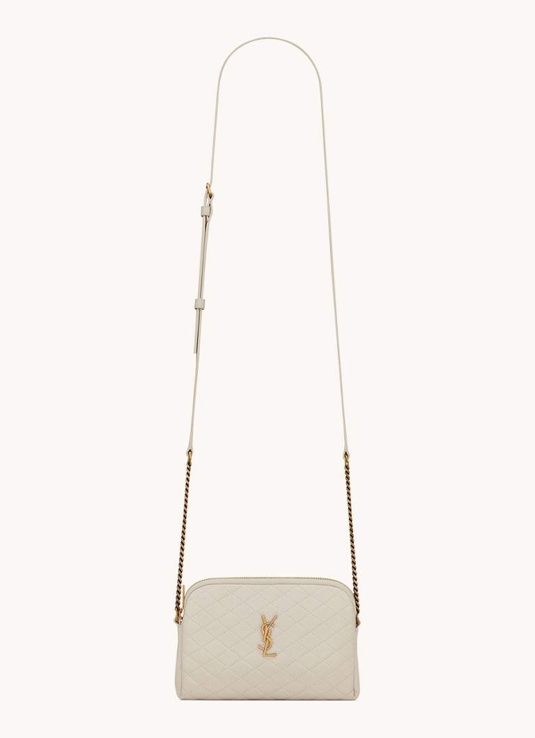 Saint Laurent - Gaby clutch van lamsleer met schouderriem - Creme