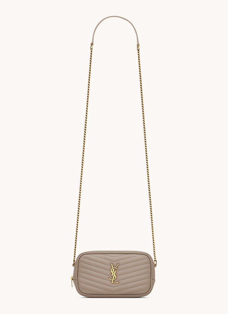 Saint Laurent - Lou Mini crossbodytas van quilted kalfsleer - Zand