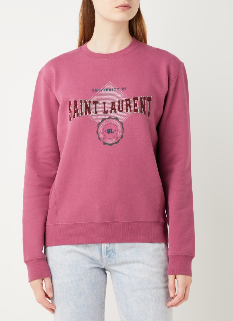 Saint Laurent - Sweater met logoborduring - Oudroze
