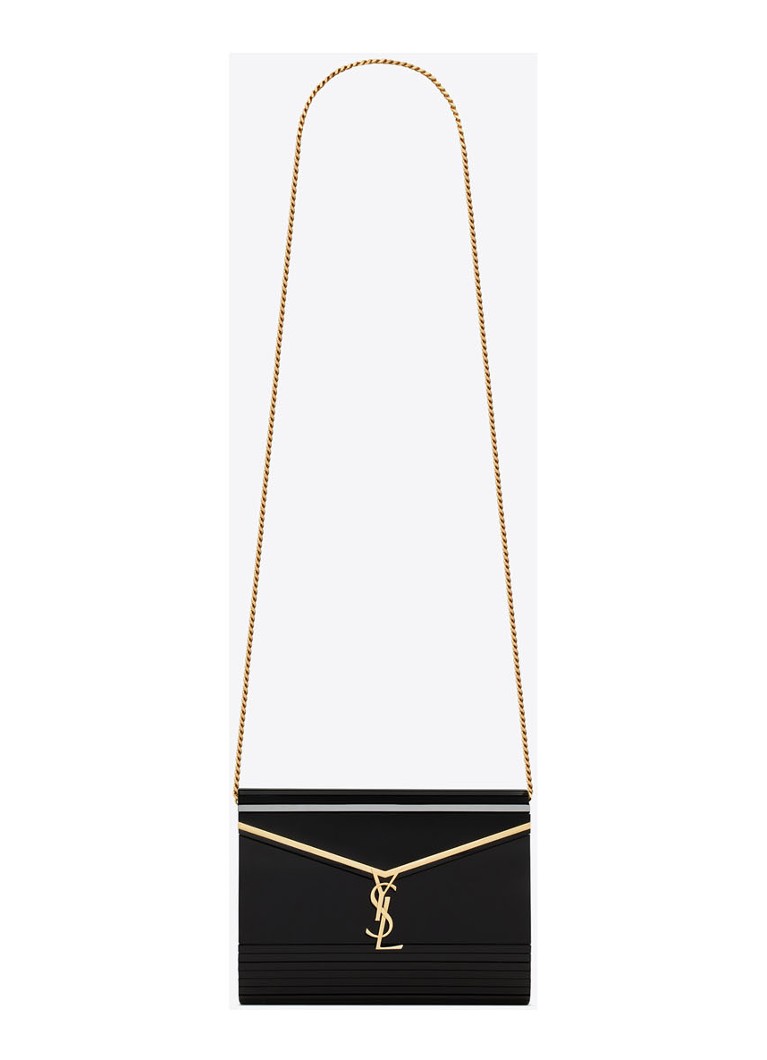 Saint Laurent - Vicky Minaudiere clutch met logo - Zwart