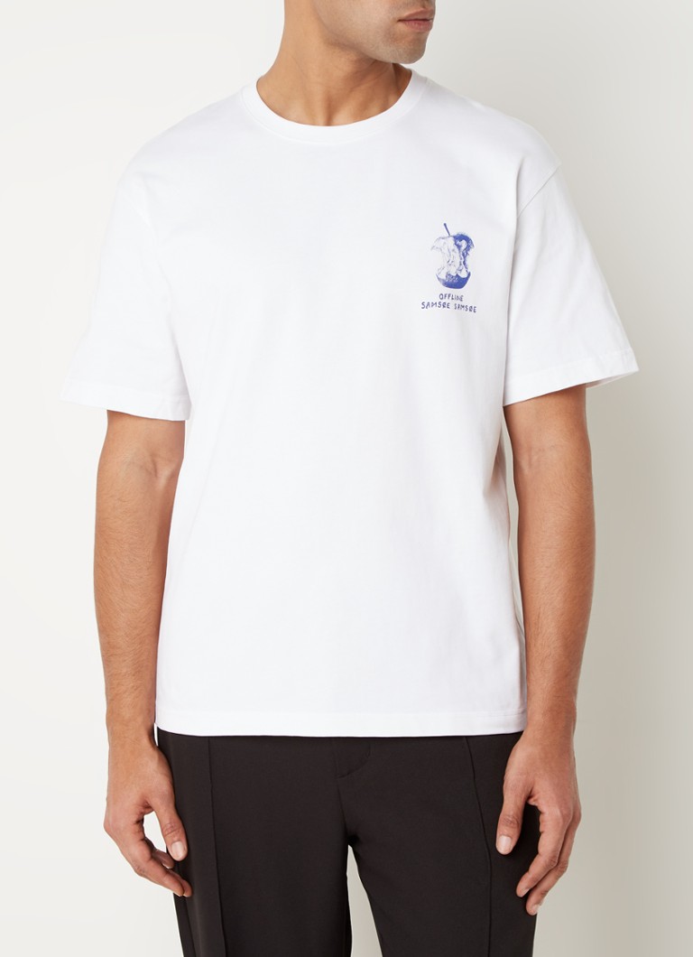 SAMSØE SAMSØE Gone Fishing T-shirt met logoprint • Wit • de Bijenkorf