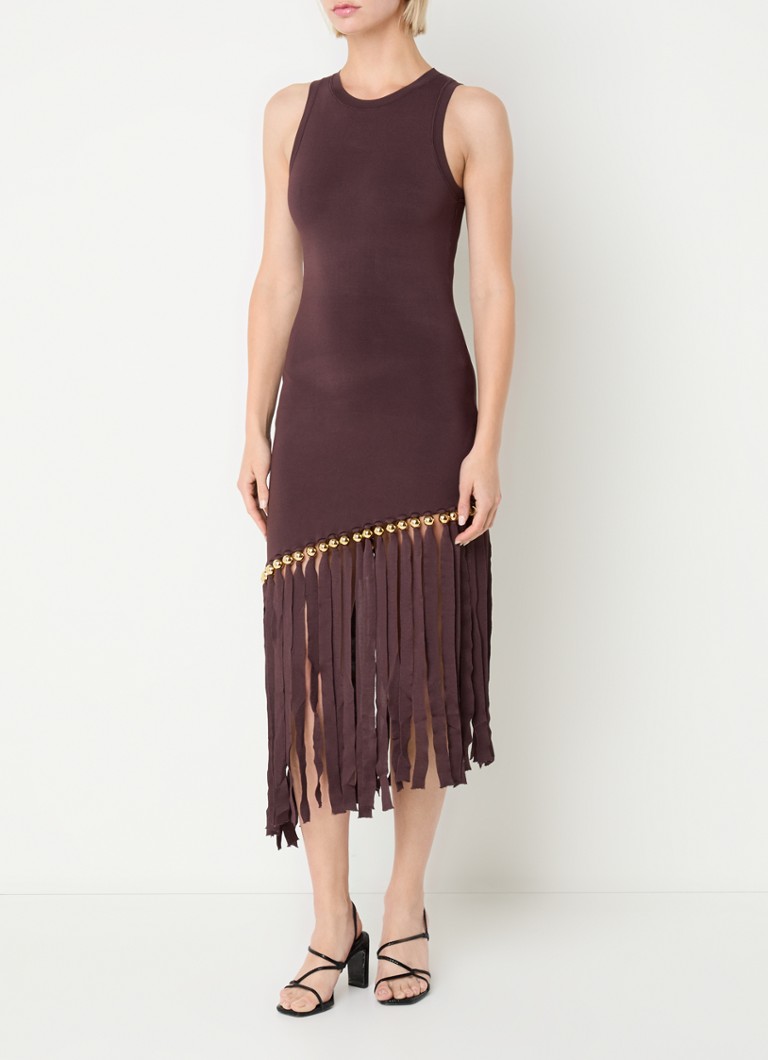 Ribgebreide Jurk Ted Baker Bijenkorf Jurk Sandro Fijngebreide Midi