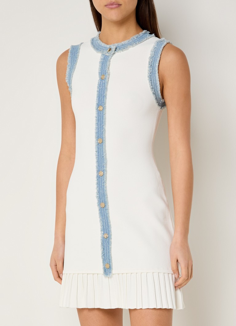 Sandro - Mini jurk met ronde hals - Creme
