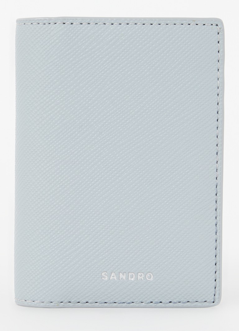 Sandro - Pasjeshouder met structuur en logo - Blauwgrijs