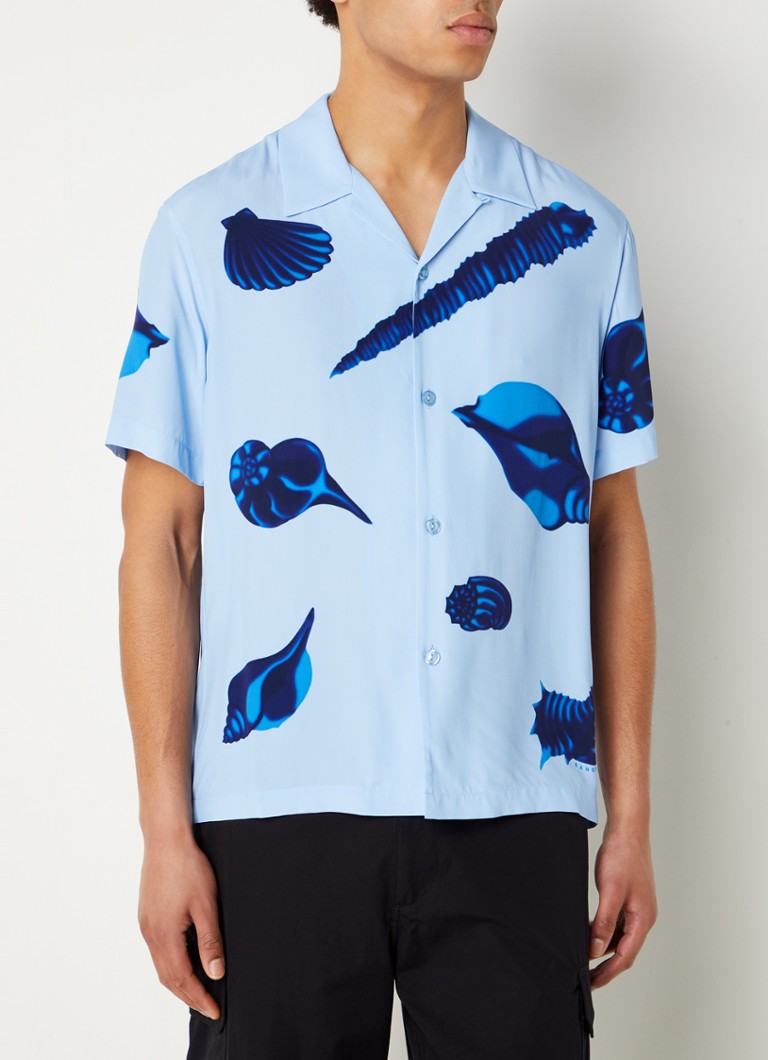 Sandro - Regular fit overhemd met print - Lichtblauw