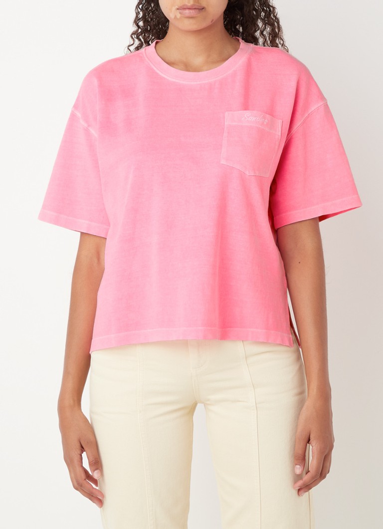 Sandro - Smiley® T-shirt met borstzak - Roze