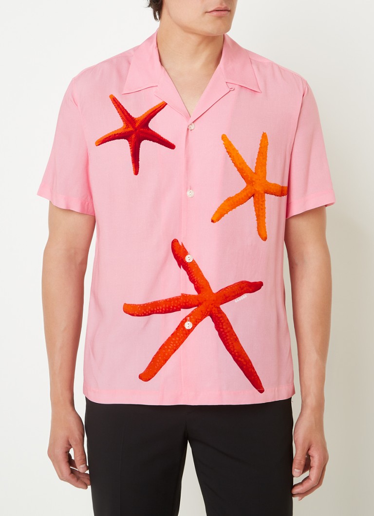 Sandro - Starfish regular fit overhemd met print - Roze