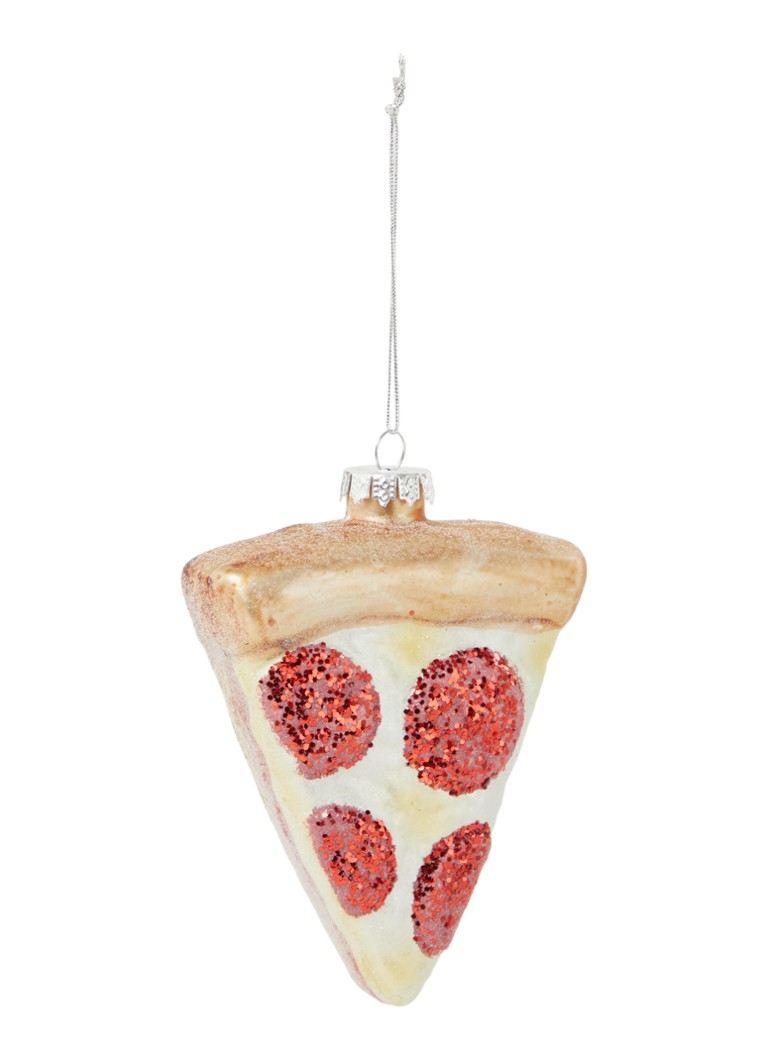 Sass & Belle - Pizza Slice kersthanger 6 cm - Rood