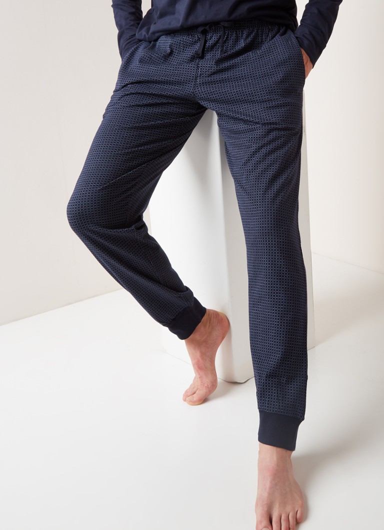 Schiesser - Pyjamabroek met rasterdessin - Donkerblauw