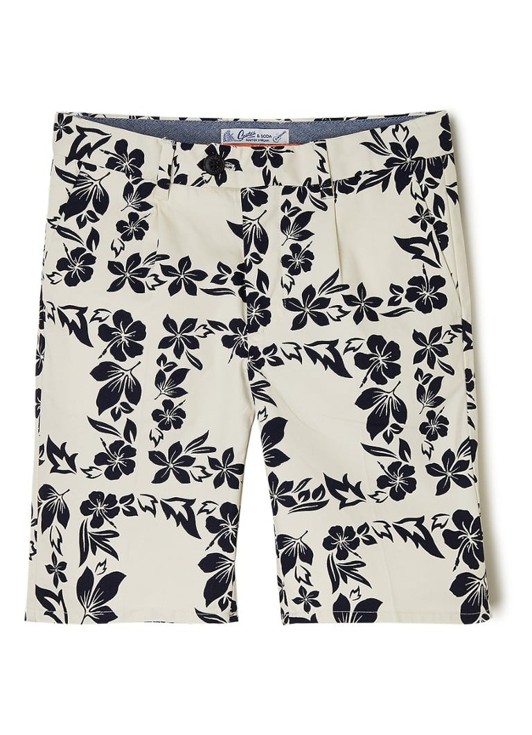 Beste Scotch Shrunk Korte broek met bloemenprint • Gebroken wit • de HY-88