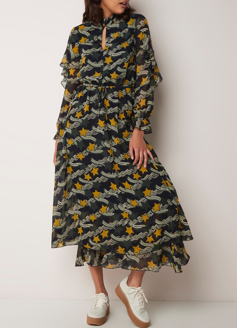 Scotch&Soda - Maxi-jurk met dessin en trekkoord - Multicolor