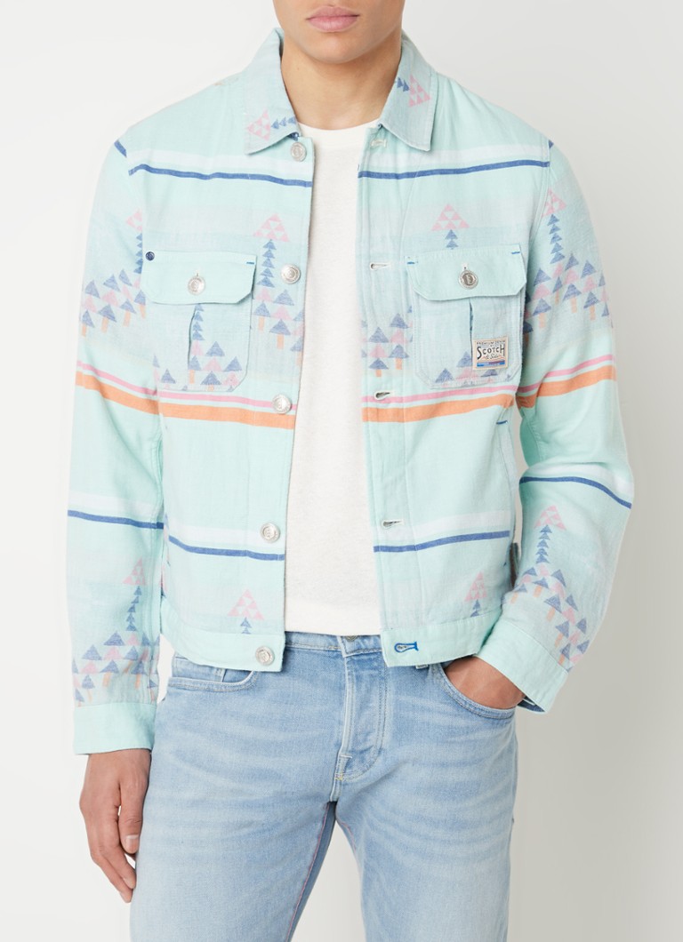 Scotch & Soda - Overshirt in wolblend met structuur - Mint