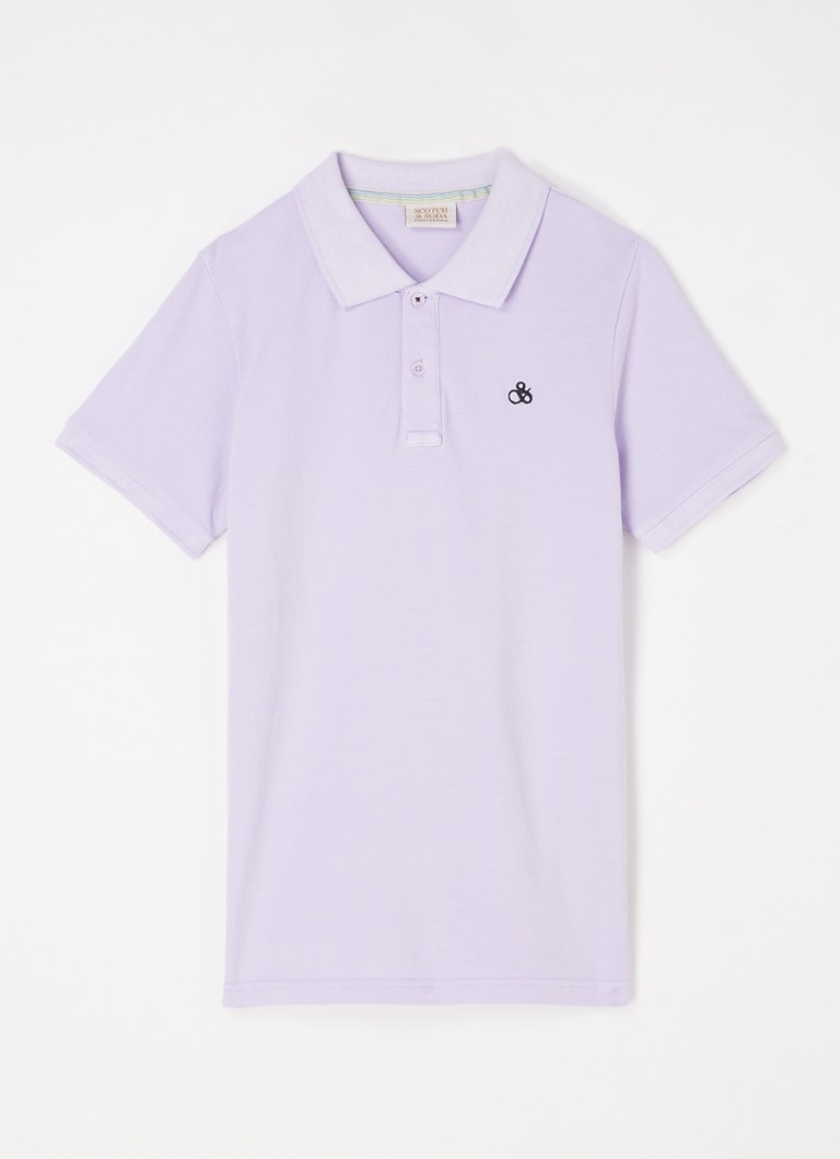 Scotch & Soda - Polo van piqué katoen met logoborduring - Lila