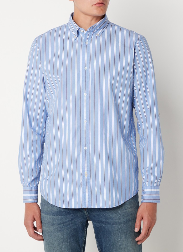 Scotch & Soda - Regular fit overhemd met streepprint  - Lichtblauw