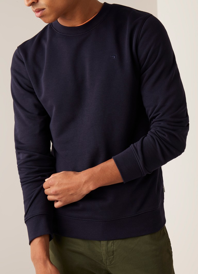 Scotch u0026 Soda Sweater in katoenblend met borduring • Donkerblauw • de  Bijenkorf