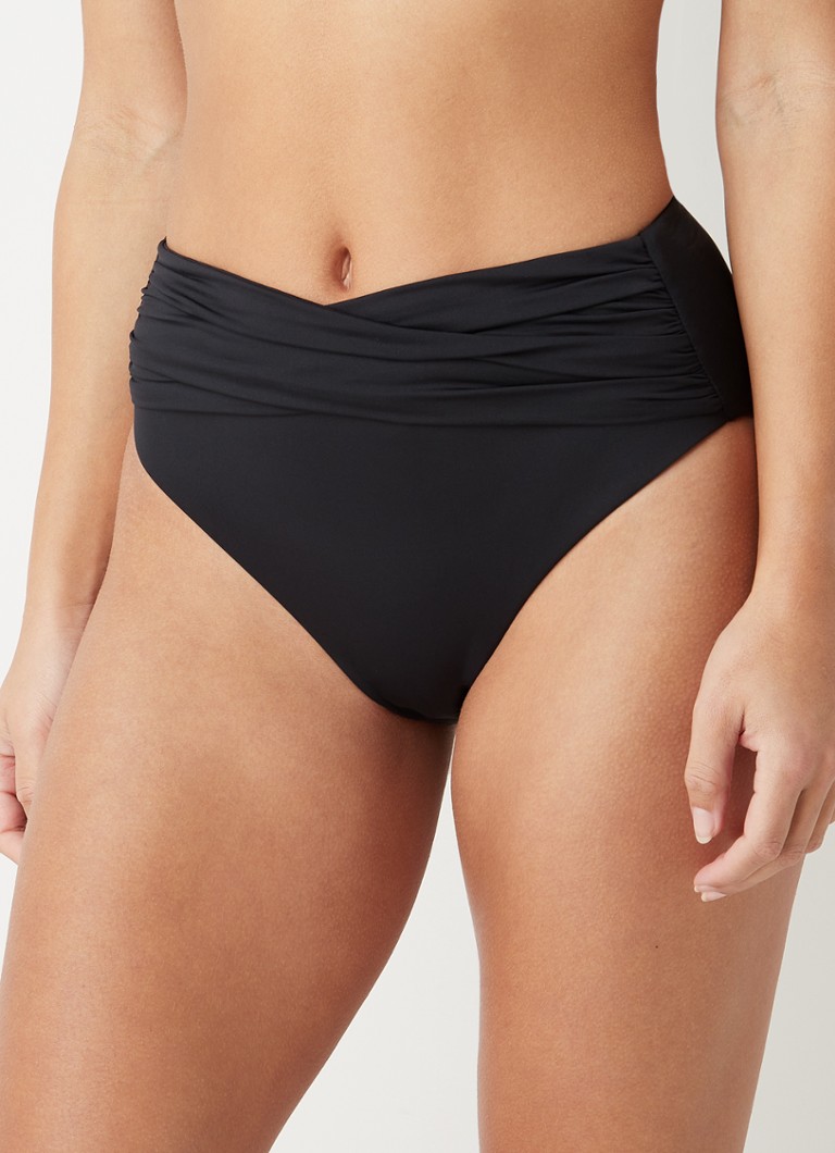 Seafolly - Collective high waisted bikinislip met plooidetail - Zwart