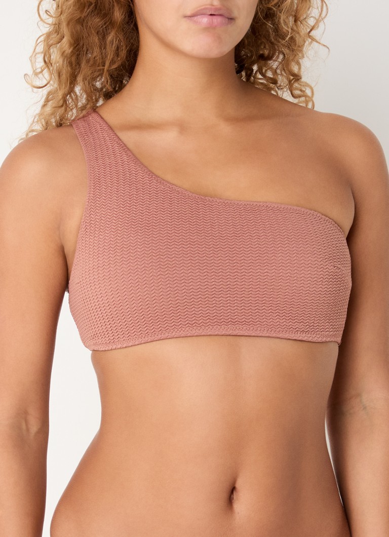 Seafolly - One shoulder bikinitop met uitneembare vulling - Brons
