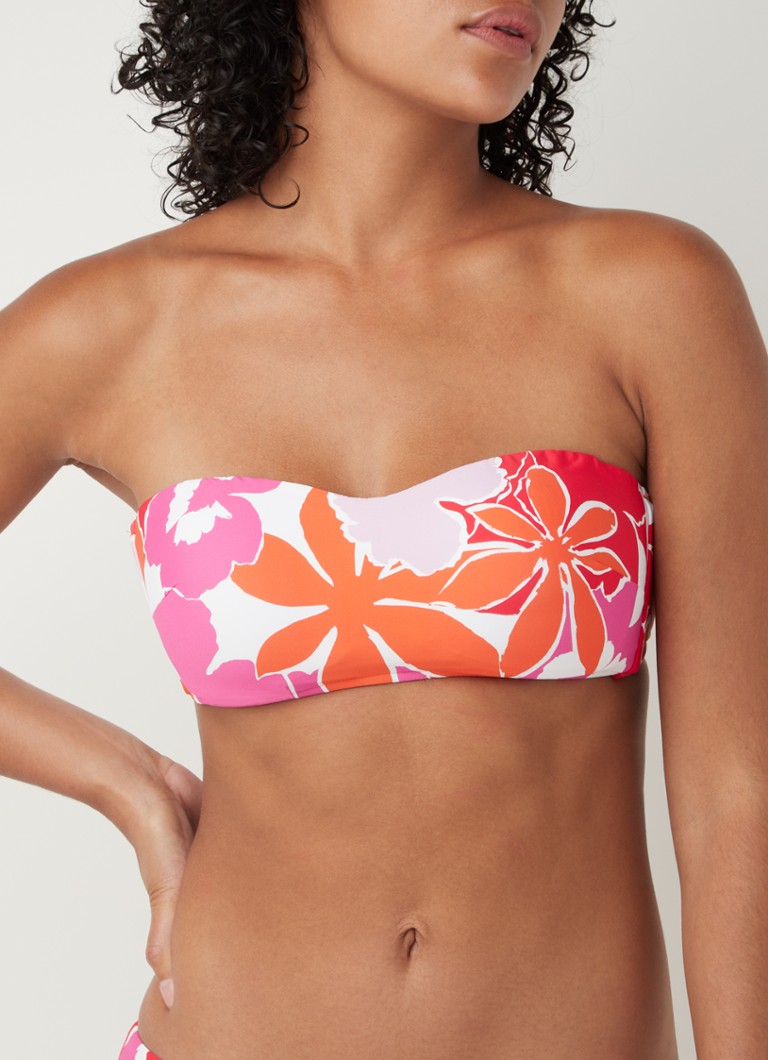 Seafolly - Sun Dancer bandeau bikinitop met afneembare bandjes - Roze