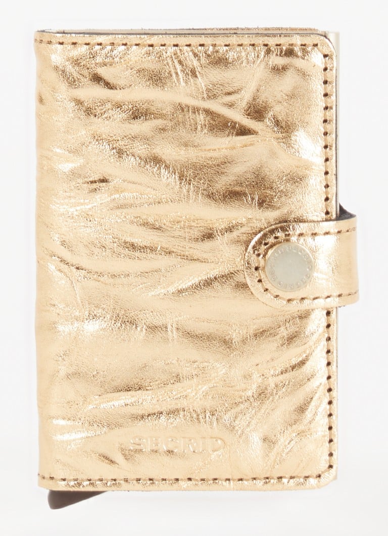 Secrid - Miniwallet pasjeshouder van leer met metallic finish - Goud