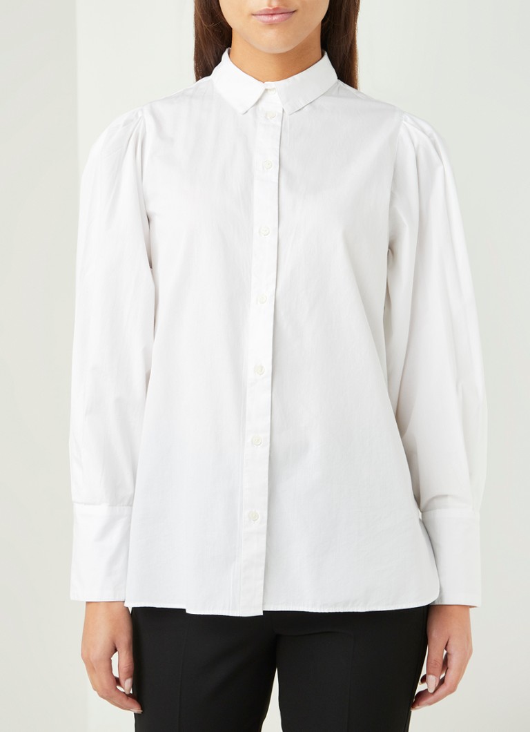 Selected Femme - Holly blouse met pofmouw - Wit
