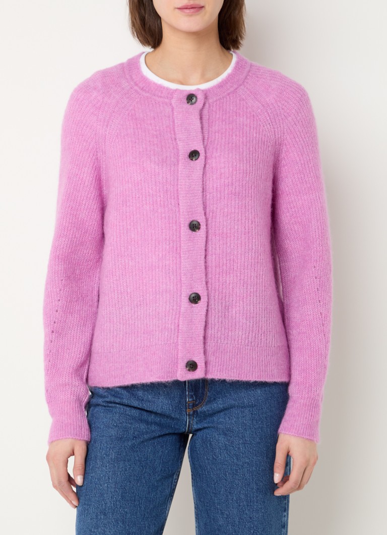 Selected Femme - Lulu grofgebreid vest in alpaca wolblend - Roze