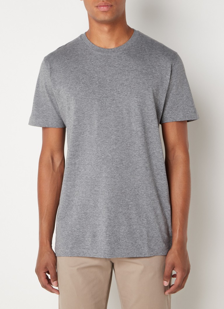 Selected Homme - Norman T-shirt van biologisch katoen  - Grijsmele