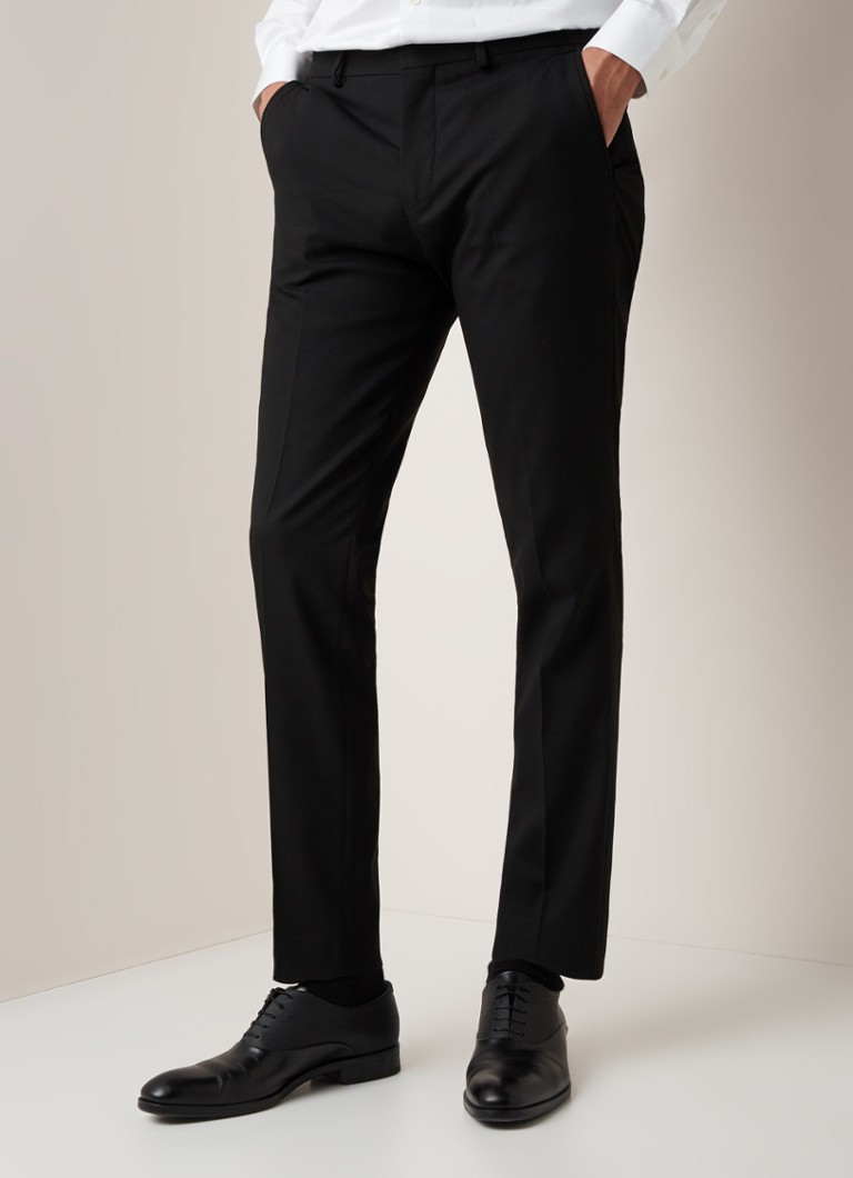 Selected Homme - Tigalogan slim fit pantalon met steekzakken - Zwart