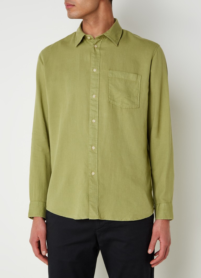 Selected - Regular fit overhemd in lyocellblend - Mosgroen
