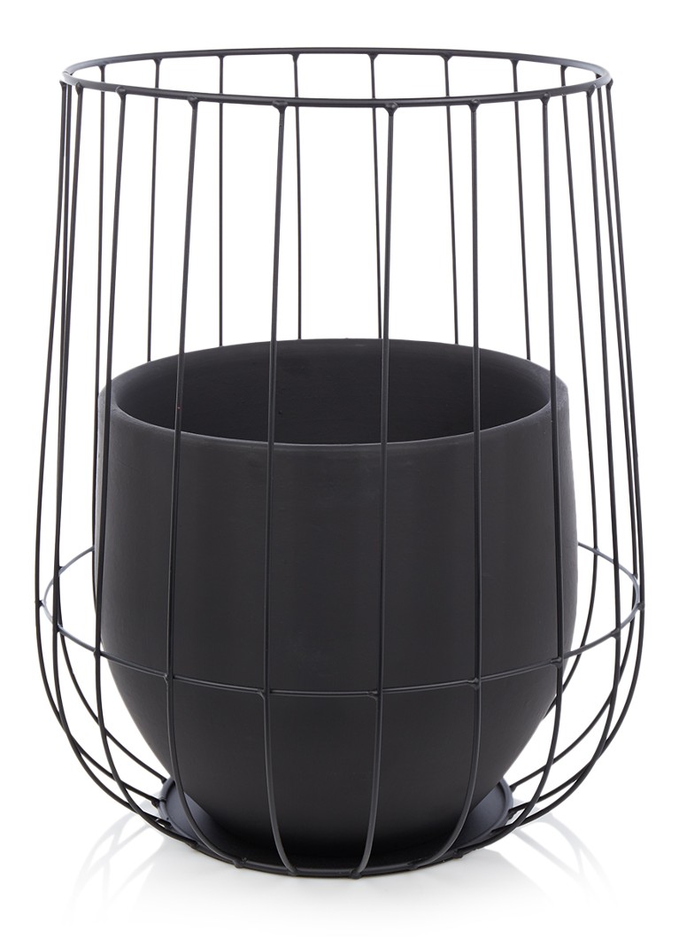 Serax - Cage bloempot van aardewerk in standaard voor binnen Ø37 cm - Zwart