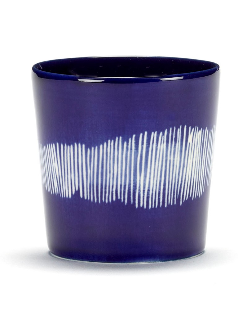 Serax - FEAST Lapis Lazuli Swirl-Stripes koffiekopje 25 cl - Donkerblauw