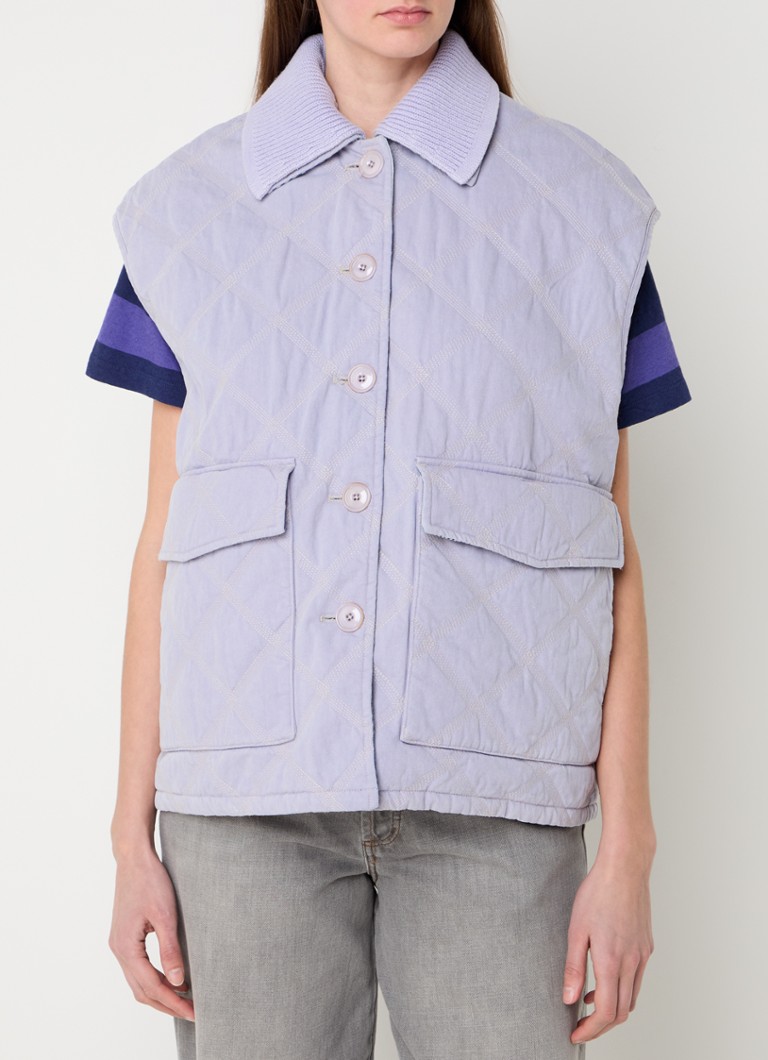 Sessùn - Valensole reversible bodywarmer met afneembare kraag - Lila