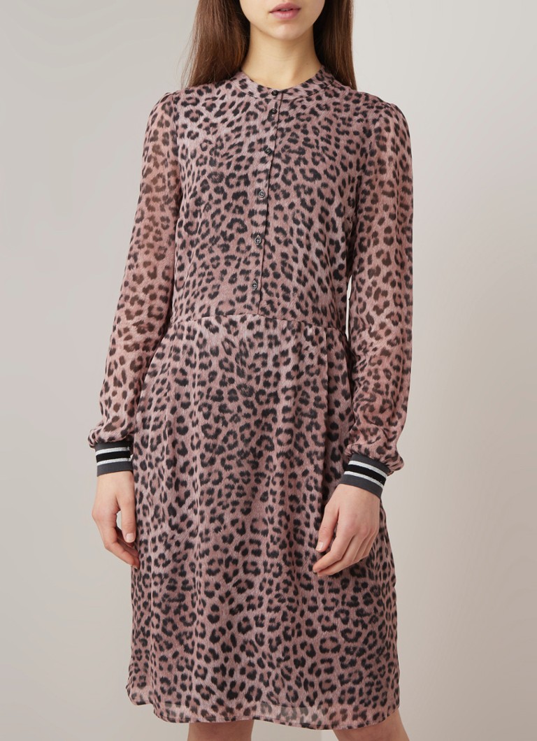 Fobie Ultieme Schrijft een rapport SET Midi jurk met luipaard print • Roze • de Bijenkorf