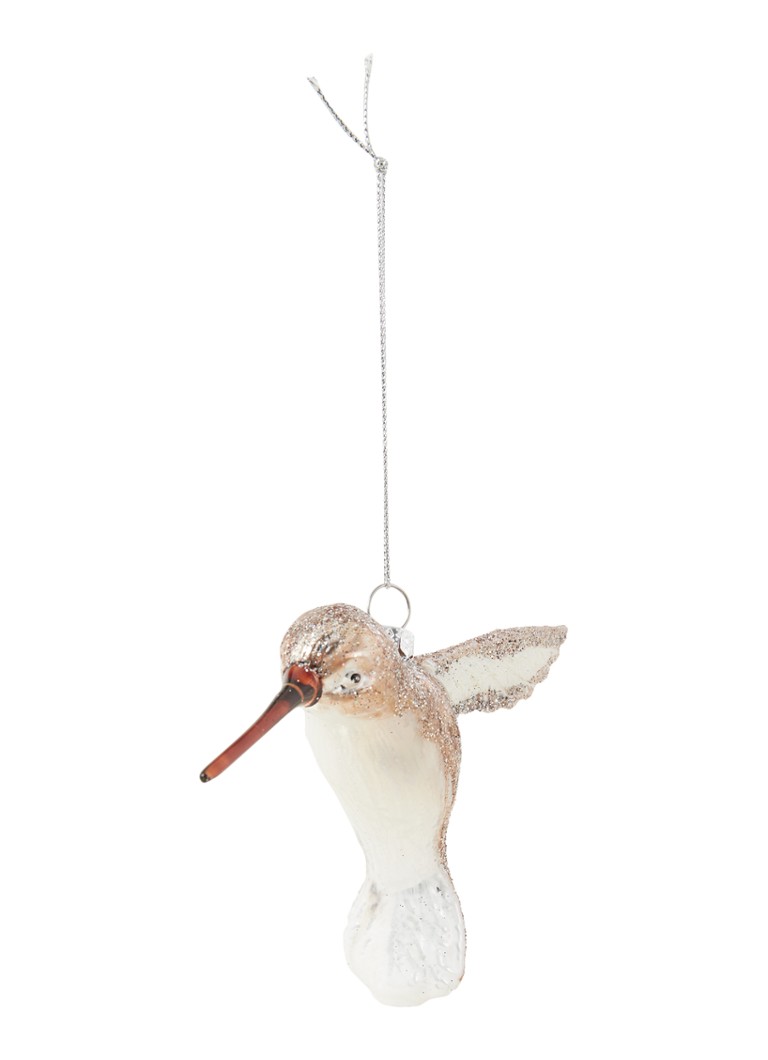 Shishi - Hummingbird iridescent kersthanger 12 cm - Beige