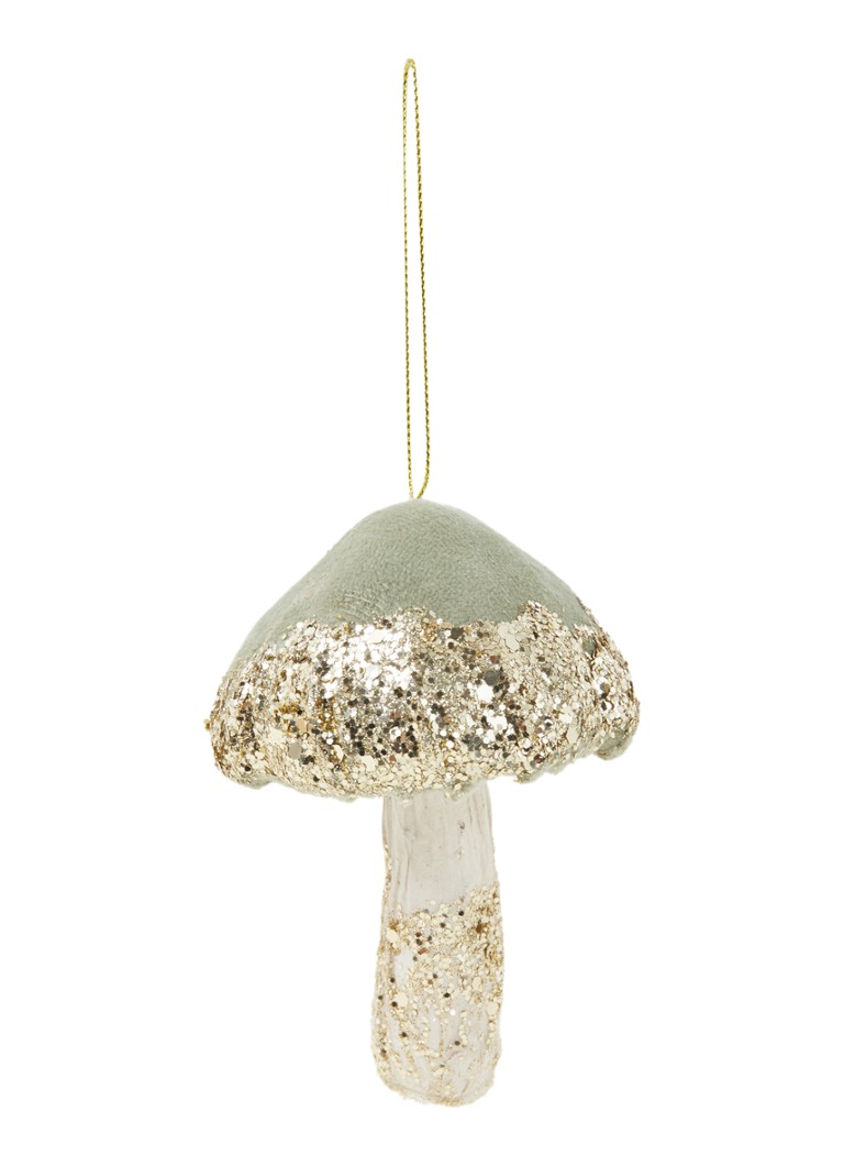 Shishi - Mushroom kersthanger 12 cm - Lichtgroen