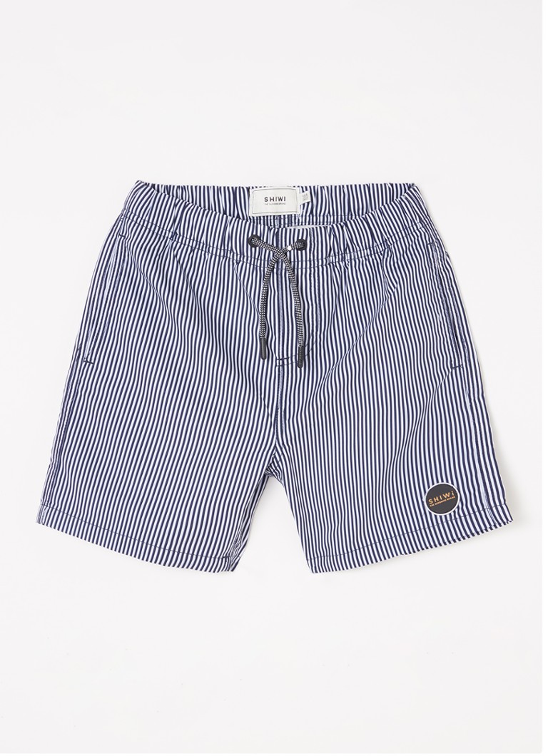 Shiwi - Zwemshorts met steekzakken en streepprint - Donkerblauw