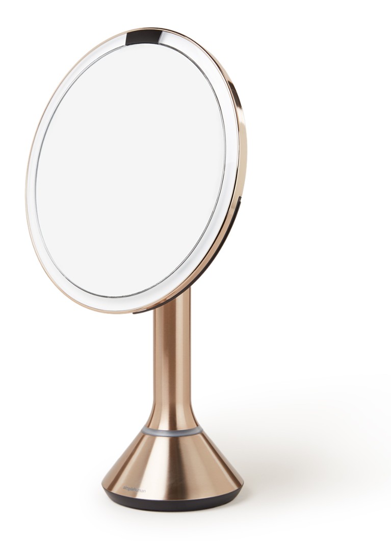 Simplehuman Sensor make-up spiegel met LED verlichting 5x vergroting 20 cm  • Roségoud • de Bijenkorf