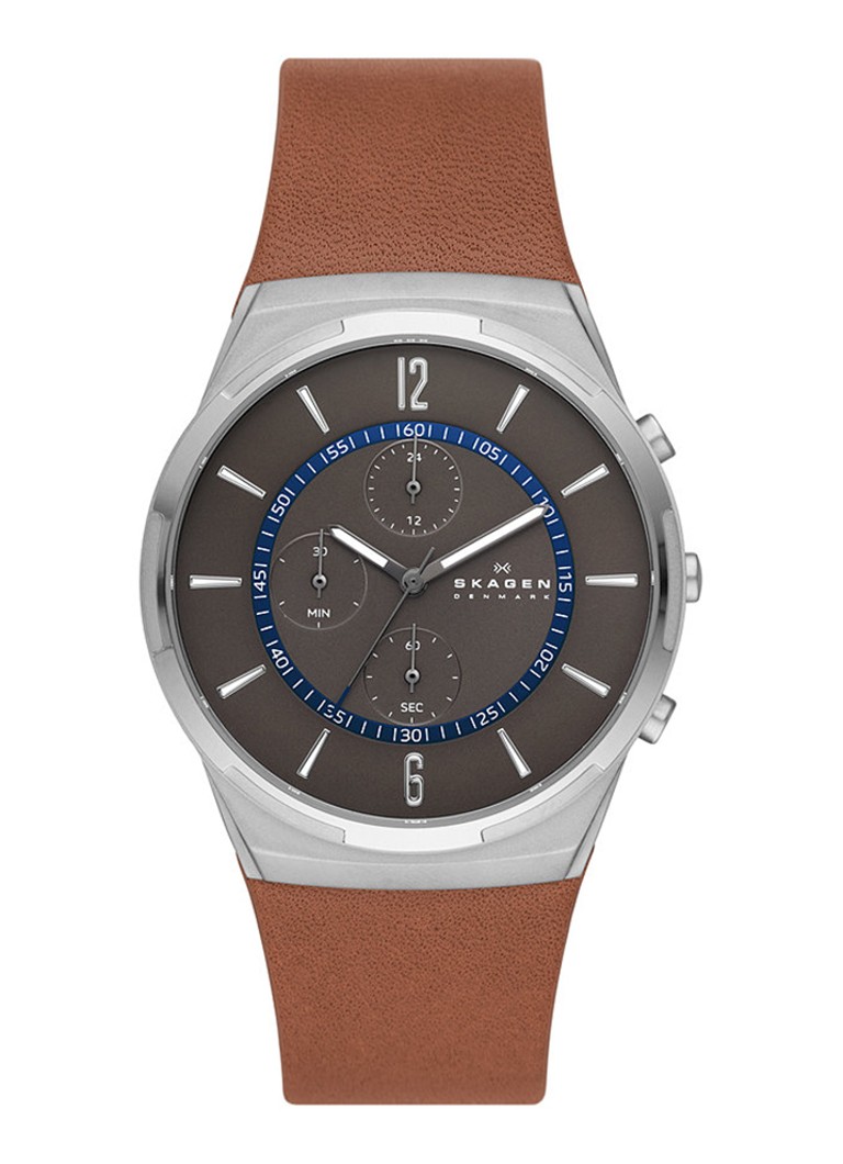 Chronograph Zilver Skagen Bijenkorf • de Melbye • SKW6805 horloge