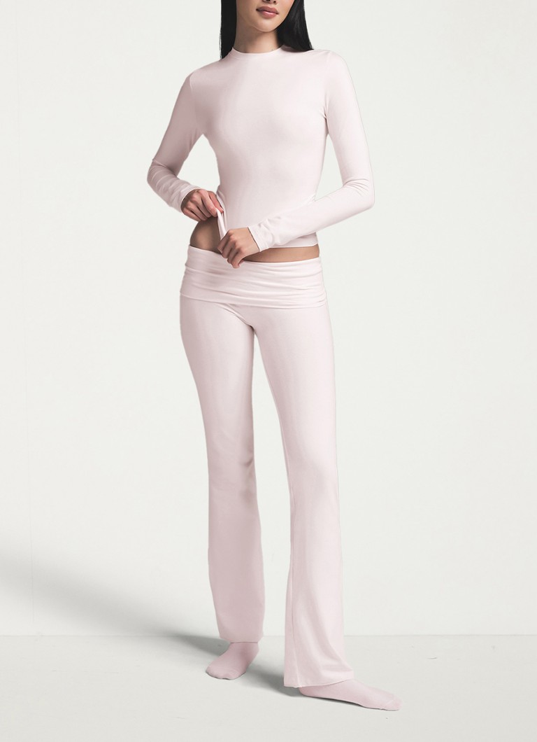 SKIMS - Cotton Jersey longsleeve met ronde hals - Lichtroze