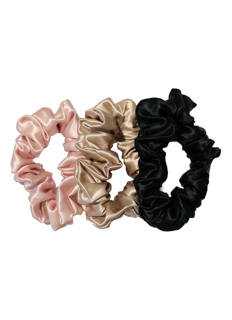 slip - Silk Scrunchies large haarelastiek van zijde set van 3 - null