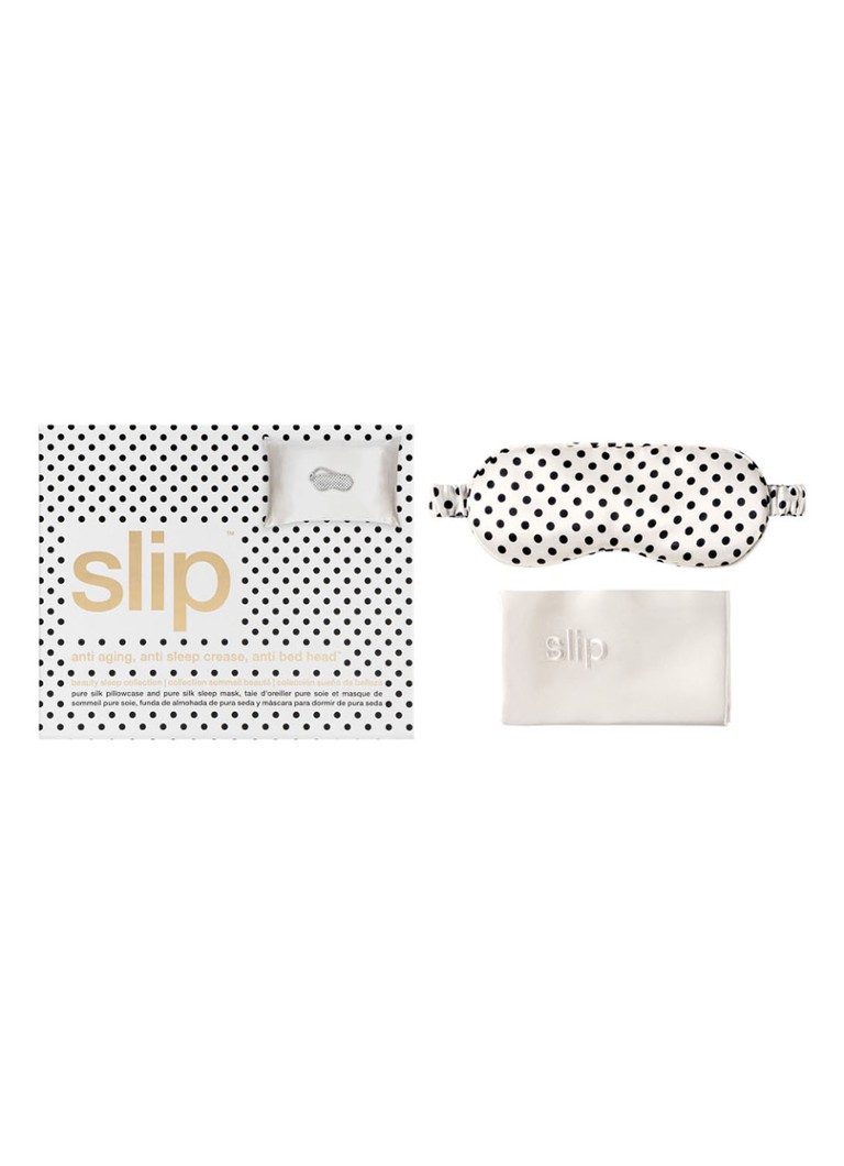 slip - White & Polka Dot Beauty Sleep Collection kussensloop & slaapmasker van zijde - Limited Edition cadeauset - null