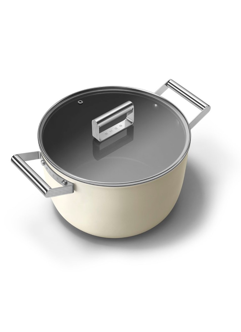 Smeg - 50's Style kookpan met deksel Ø26 cm - Gebroken wit
